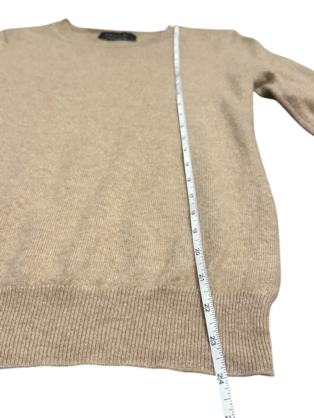Cashmere Sweater Tahari 100% Small S Soft Neutral Crewneck - Picture 6 of 9